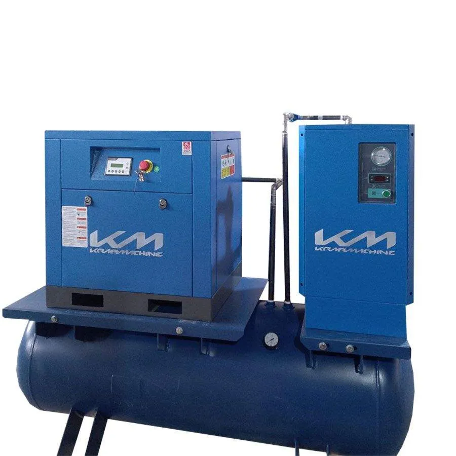 Винтовой маслозаполненный компрессор на ресивере/с осушителем KraftMachine КМ5,5-8рВ-500/О Jiangtian (IP 55)