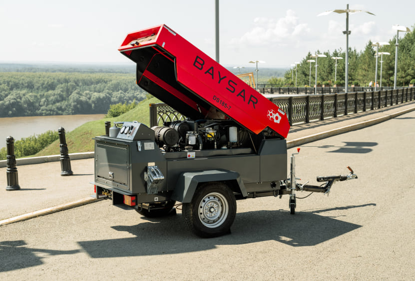Дизельный компрессор BAYSAR DS185-7 на шасси