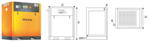 Винтовой компрессор Berg BK-15P-E 12