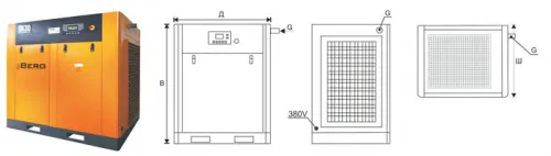 Винтовой компрессор Berg BK-30-E 10