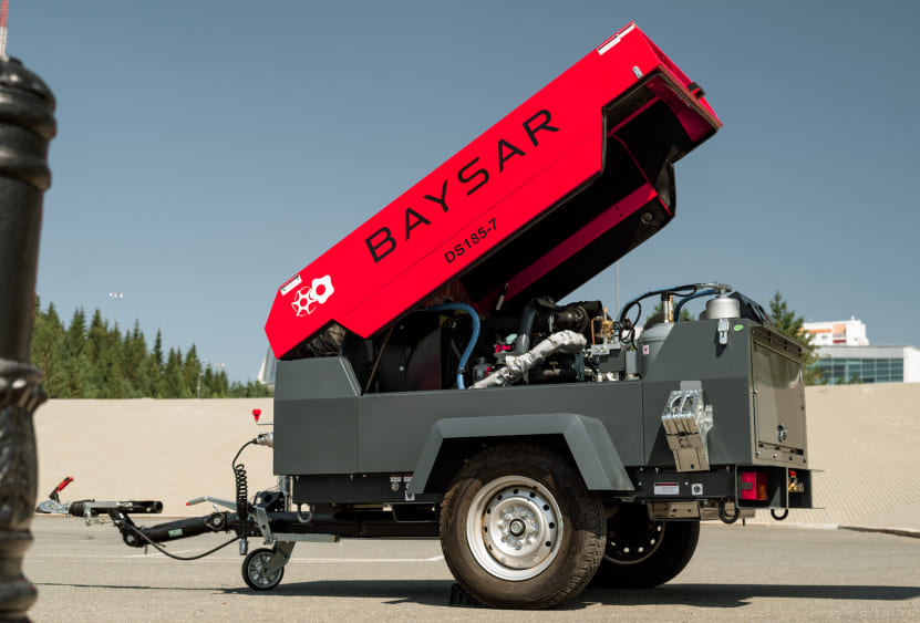 Дизельный компрессор BAYSAR DS185-7 на шасси