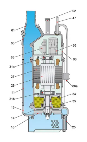 Шламовый дренажный насос Solidpump 100TBZE3.7