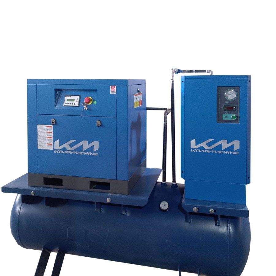 Винтовой маслозаполненный компрессор на ресивере/с осушителем KraftMachine КМ5,5-8рВ-500/О Jiangtian (IP 55)