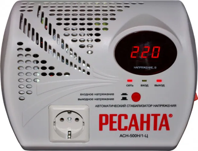 Стабилизатор напряжения однофазный РЕСАНТА АСН- 500 Н/1-Ц [63/6/9]